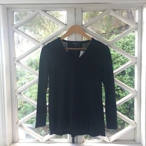 NWT XS J.Crew Long Sleeve V-Neck Shirt, Ruffle Hem